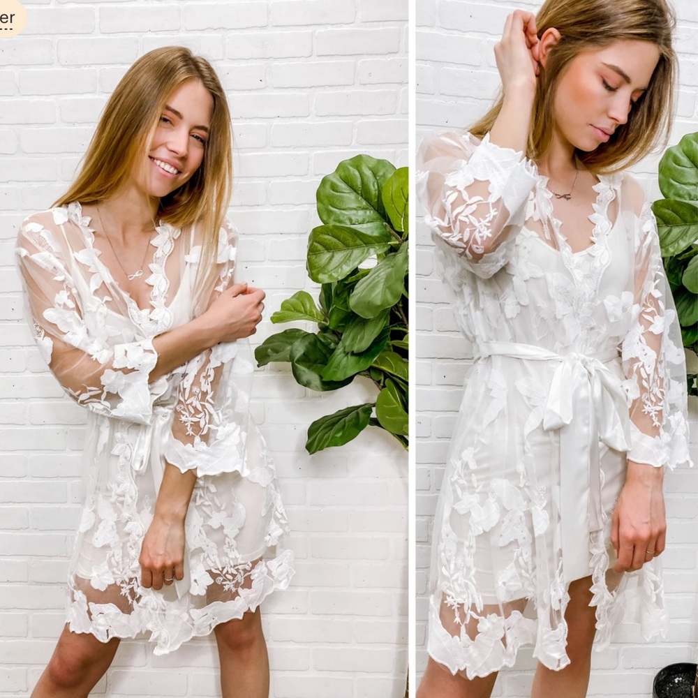 Plus Size Lace Robe with Slip